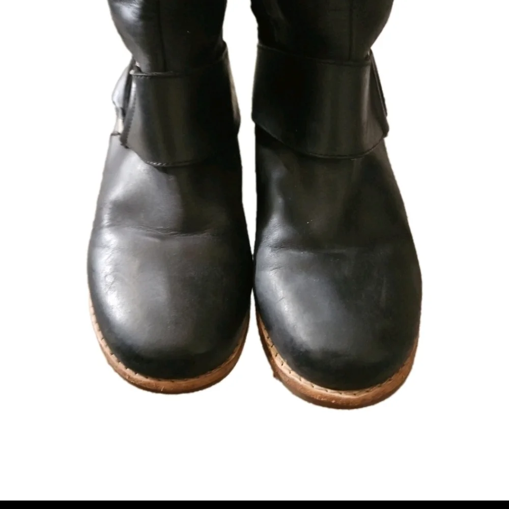OluKai Womens Black Leather Holo Lio II Tall Boots 7